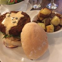 Vegan burger with tempeh patty  at Liberty Grill in Cork