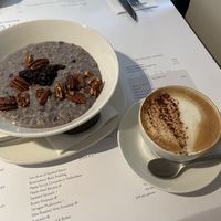 Porridge and oat cappuccino  at Liberty Grill in Cork
