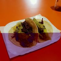 taco de flor de hibisco  at Taqueria La Sabrosa in Sao Paulo