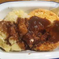 Steak and ale pie with mash and gravy at Young Vegans - Online only in East London