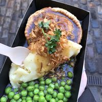 Vegan chicken katsu curry pie at Young Vegans - Online only in East London