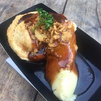 Chicken parmigiana pie with mash at Young Vegans - Online only in East London