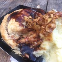 Chicken parmigiana pie. So cheesy and delicious at Young Vegans - Online only in East London