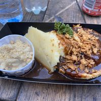 Cheeseburger pie with mash and mac & cheese - £9 deal at Young Vegans - Online only in East London