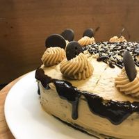 Chocolate cake and peanut butter at Strata Bakery in Barcelona