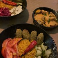 Kebab bowl and loaded potatoes  at Seva Table in Dubai