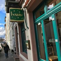outisde (quiet side street, 5 mins from city center) at Cafe Habibi in Darmstadt