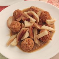 Albóndigas veganas at Telos Comida Casera Natural Vegetariana y Vegana in San Lorenzo De El Escorial
