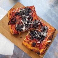 Vegan caramelised onion pizza  at Taste of Napoli in Bristol