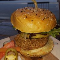 chickpea burger at Properly Fueled in Bordentown