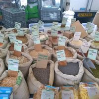 Organic grains & seeds at Boerenmarkt op de Noordermarkt in Amsterdam