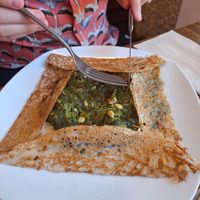 Spinach and pine nuts one at El Gat Creperia in Cambrils