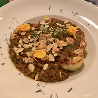 Lentil curry on cauliflower steak   at Rotas da Ilha Verde in Sao Miguel