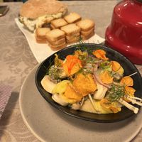Vegan mushrooms (cheese fondue in the back)  at Rotas da Ilha Verde in Sao Miguel