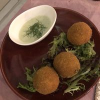 Pea basil croquettes  at Rotas da Ilha Verde in Sao Miguel