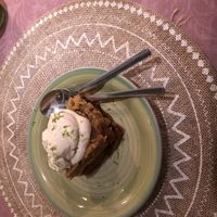 Apple crumble with lime mousse  at Rotas da Ilha Verde in Sao Miguel