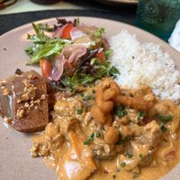 Seitan and shimeji mushrooms  at Rotas da Ilha Verde in Sao Miguel