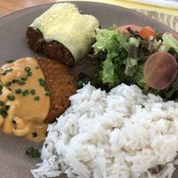 Zucchini cannelloni and lentil burger  at Rotas da Ilha Verde in Sao Miguel