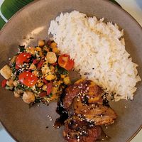 Lunch Menu with rice at Rotas da Ilha Verde in Sao Miguel