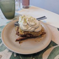 apple crumble with lemon ricotta at Rotas da Ilha Verde in Sao Miguel