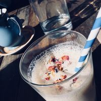 Vegan banana smoothie  at Garden Grub Cafe in Wingham