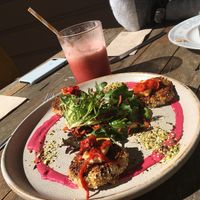 Vegetarian patties  at Garden Grub Cafe in Wingham