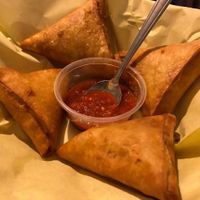 veggie sambusas at Enssaro Ethiopian Restaurant in Oakland