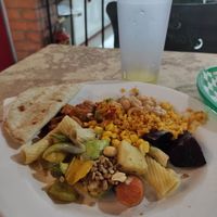 Mixed plate at El Jardin Buffet Nutricional Vegetariano in Guadalajara