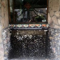 A little fountain out front - not a great iPhone picture on a bright day. at El Jardin Buffet Nutricional Vegetariano in Guadalajara