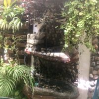 A waterfall in the rear garden kinda dining area.  There were many cool things, but too many patrons to shoot much. at El Jardin Buffet Nutricional Vegetariano in Guadalajara