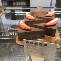 Chocolate cake  at Tökmag Vegan Street Food in Budapest
