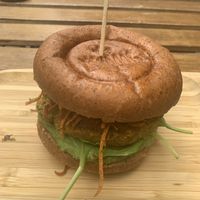 Pea Burger   at Tökmag Vegan Street Food in Budapest