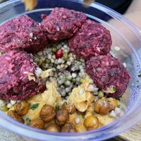 Sweet potato hummus bowl  at Tökmag Vegan Street Food in Budapest