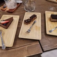 Chocolade cake + snikkers + cafe cake  at Tökmag Vegan Street Food in Budapest