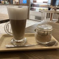 Latte with oat milk   at Tökmag Vegan Street Food in Budapest