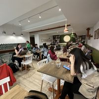 Place was packed with hungry happy vegans   at Tökmag Vegan Street Food in Budapest