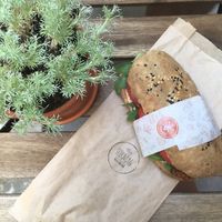 Tofu sandwich  at Tökmag Vegan Street Food in Budapest