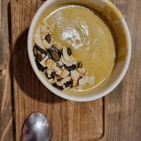 Scottish veggie soup at Tökmag Vegan Street Food in Budapest