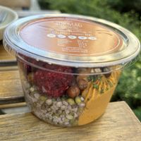 Sweet potato hummus bowl  at Tökmag Vegan Street Food in Budapest