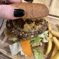 Satay burger   at Tökmag Vegan Street Food in Budapest
