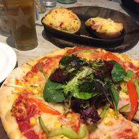 Pizza and potato skins :) at Pizzas 'n' Cream in Bray