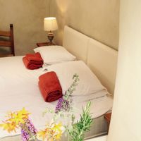 Super kingsize bed can be made into two singles. at Planted - Vegan Self-Catering Studio in St Agnes