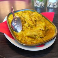 Jackfruit rendang. Slightly spicy, quite salty, lots of coconut. Eat with rice! at Pasundan in Nijmegen