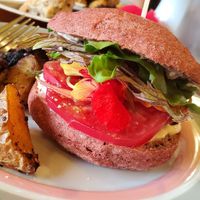 Vegan sandwich at Bistro Red Beet in Wasilla