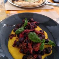 Purple gnocchi with pumpkin sauce at Pizzi & Dixie in Madrid