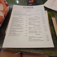 Menu at Pizzi & Dixie in Madrid