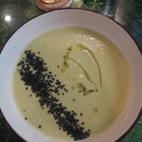 Courgette and leek soup at Pizzi & Dixie in Madrid