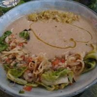 Crema de coliflor asada con taboule de coliflor y sus hojas a la plancha at Pizzi & Dixie in Madrid