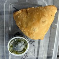 Vegan samosa  at Masala Box in Gladstone