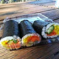 Carrot bean cucumber sushi at Ten Koo in Armidale